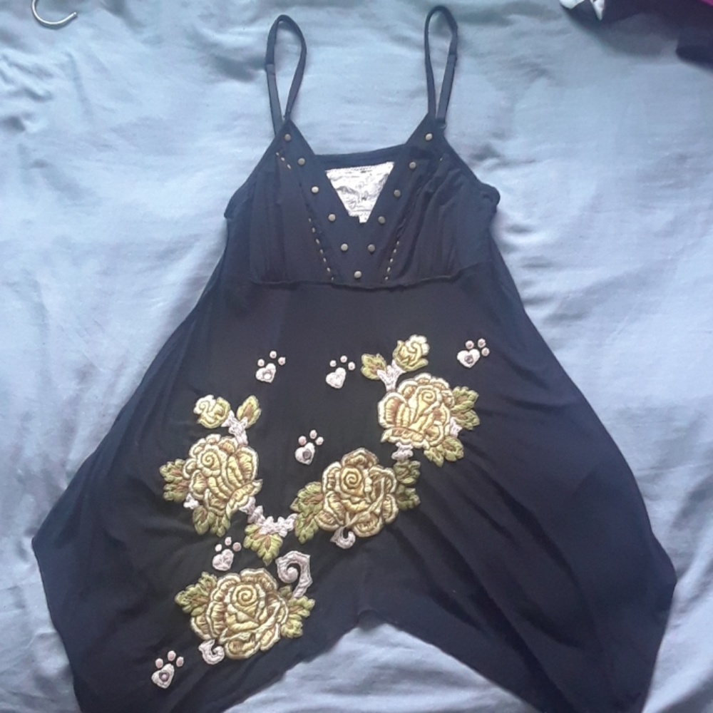 Yellow Rose Spaghetti Strap